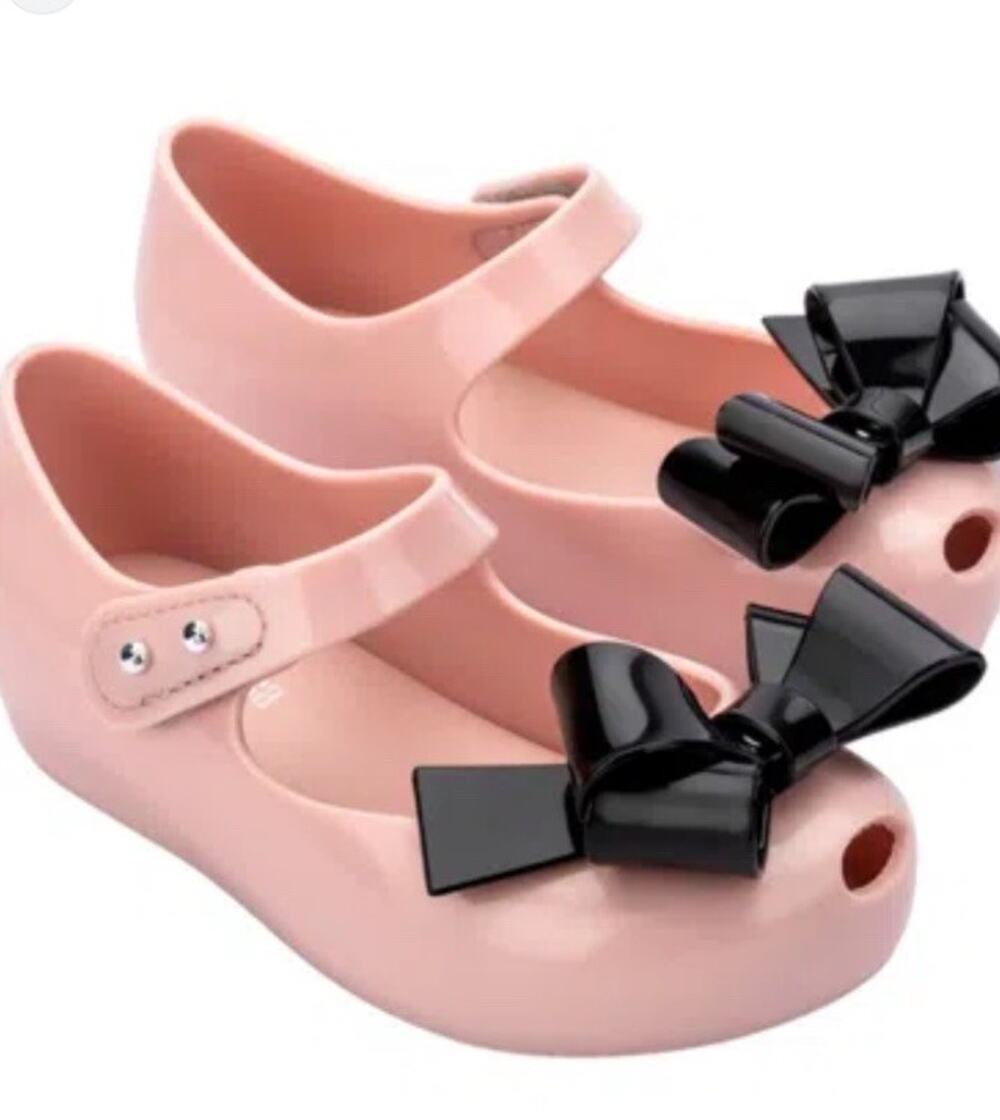 Mini Melissa Kids' Ultragirl Classy Bow Mary Jane Flat Pink Little girls Sz 11c